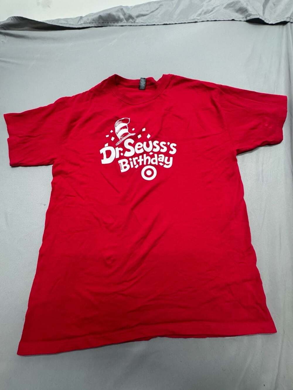 M&O Gold Dr Seuss's Birthday T-Shirt Size L Red Graphic Tee